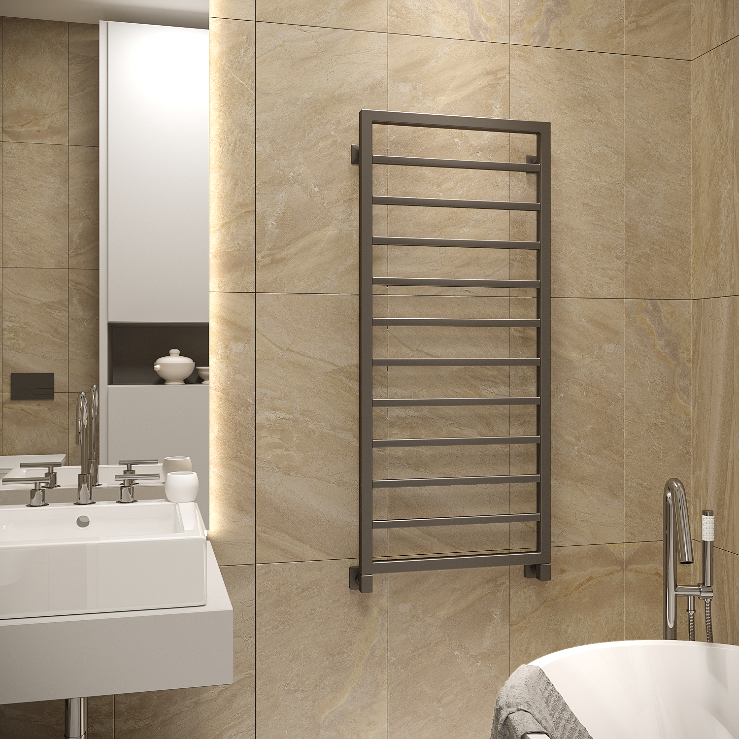 полотенцесушитель водяной stinox croma 50x120 черный матовый