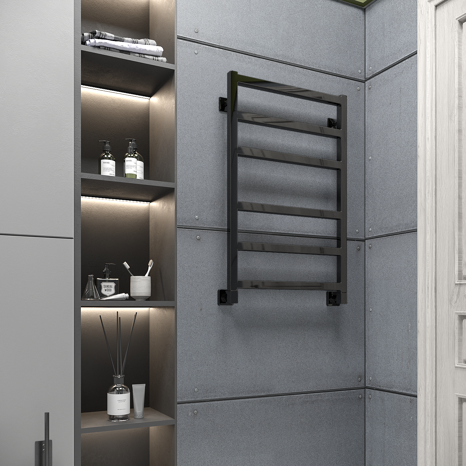 полотенцесушитель водяной stinox ancona 50x80 черный глянец