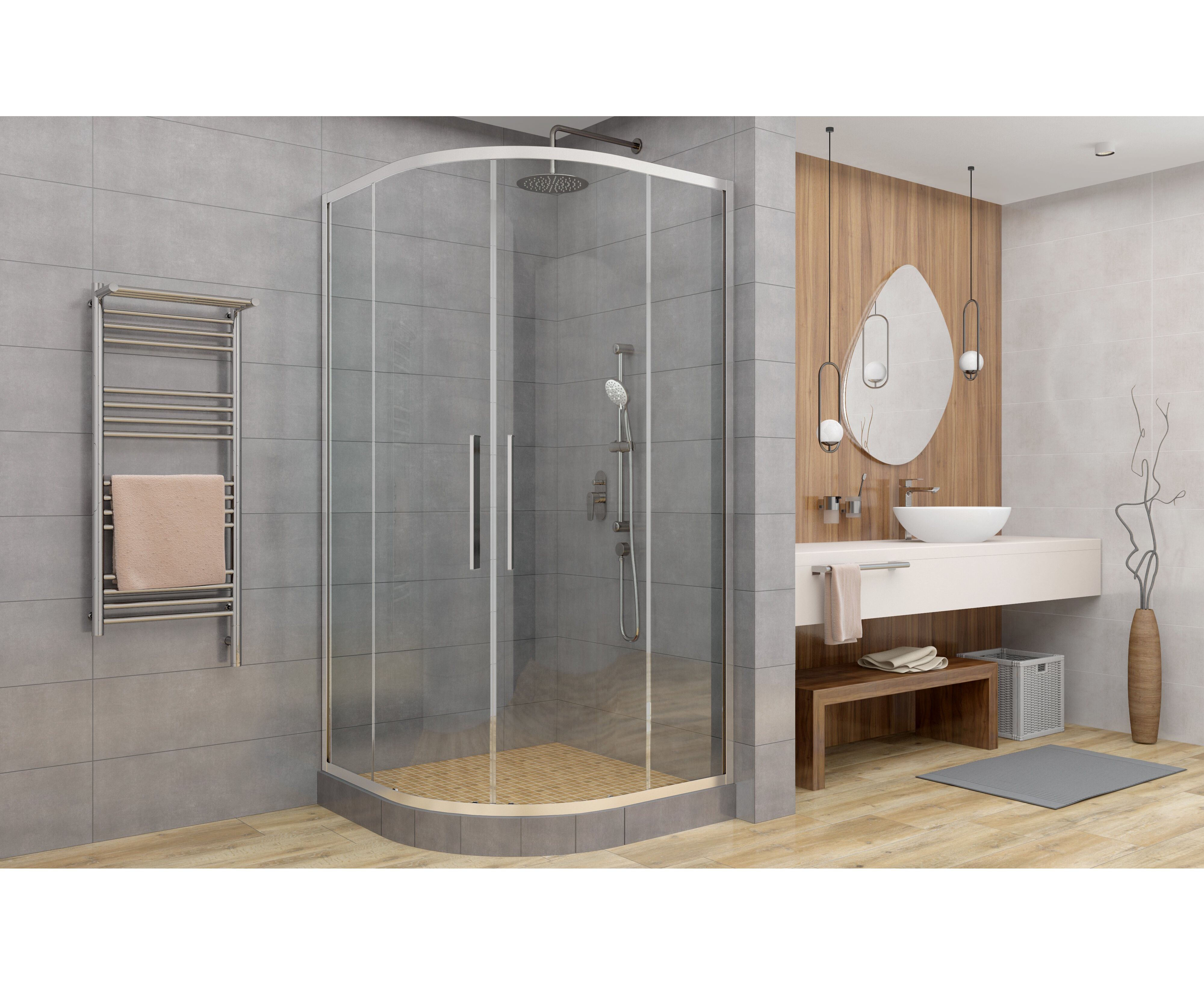 душевой уголок deto hc90 chrome 90x90 стекла прозрачные, профиль хром