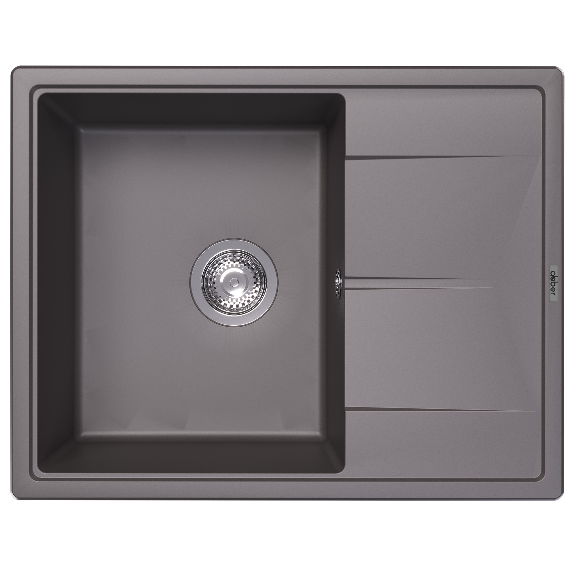 кухонная мойка abber quarz aq2903g 65x51 серый