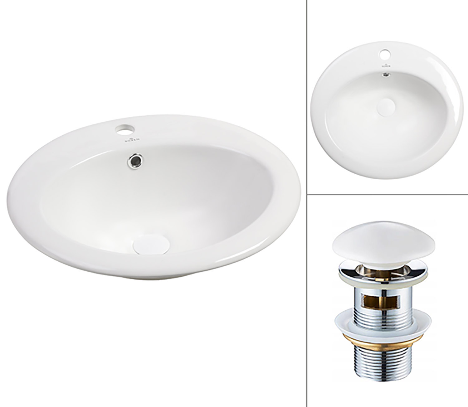 умывальник roxen tierra 570150 50,5x46 с донным клапаном p01w белый