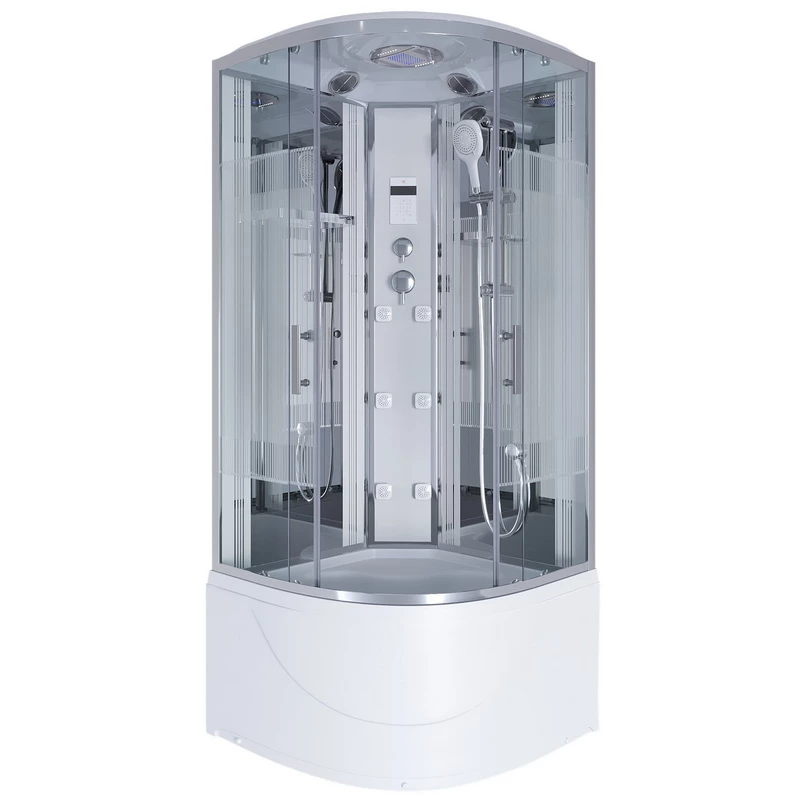 душевая кабина niagara ultra ng-709-01 100x100 стекла прозрачные с рисунком, профиль хром