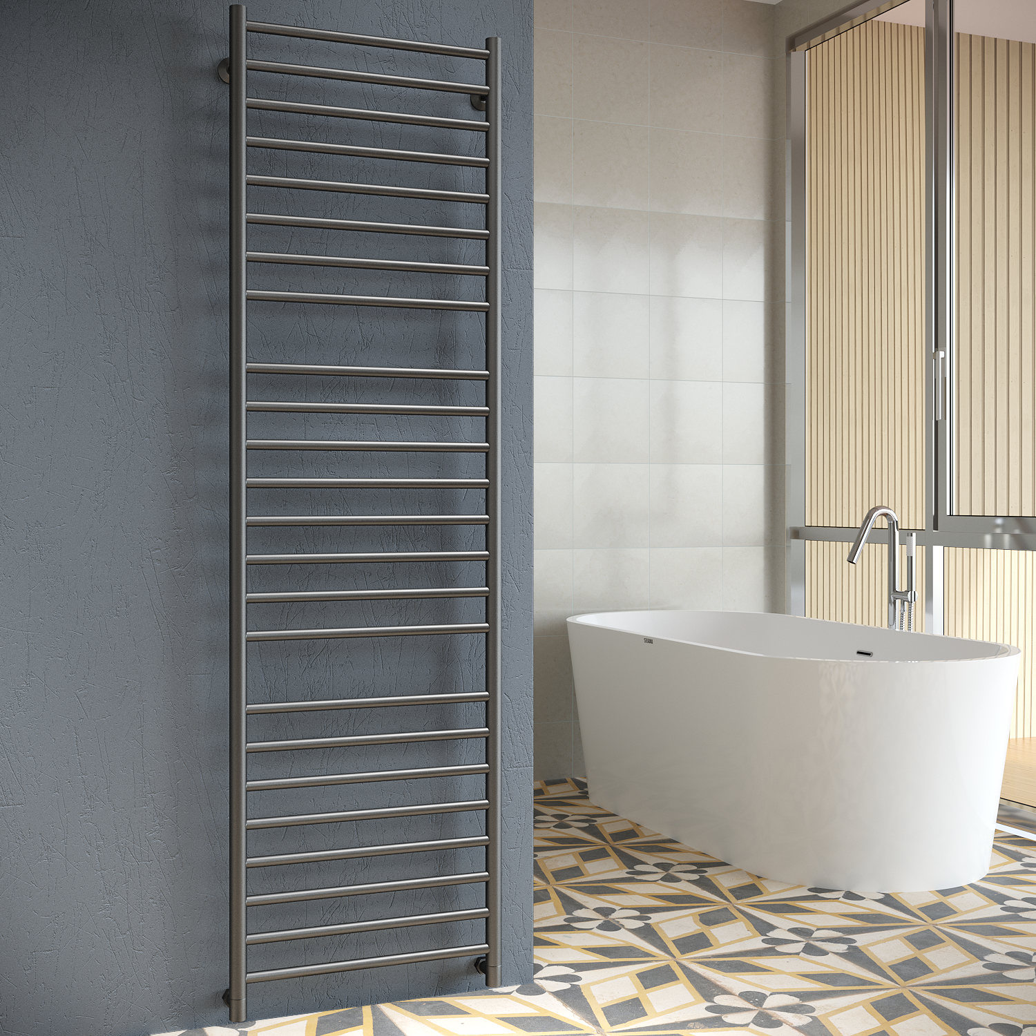 полотенцесушитель водяной stinox toscana luxe 50x180 черный матовый