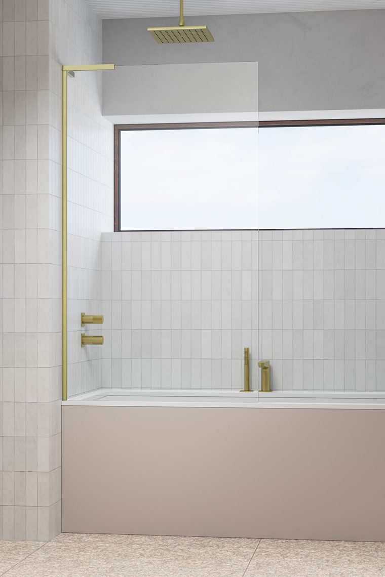шторка на ванну radaway modo sl brushed gold pnj ii 70x150 левая, стекла прозрачные, профиль брашированное золото