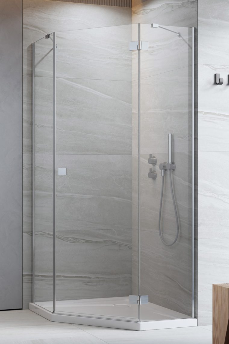 душевой уголок radaway essenza 8 ptj 80x80 правый, стекла прозрачные, профиль хром