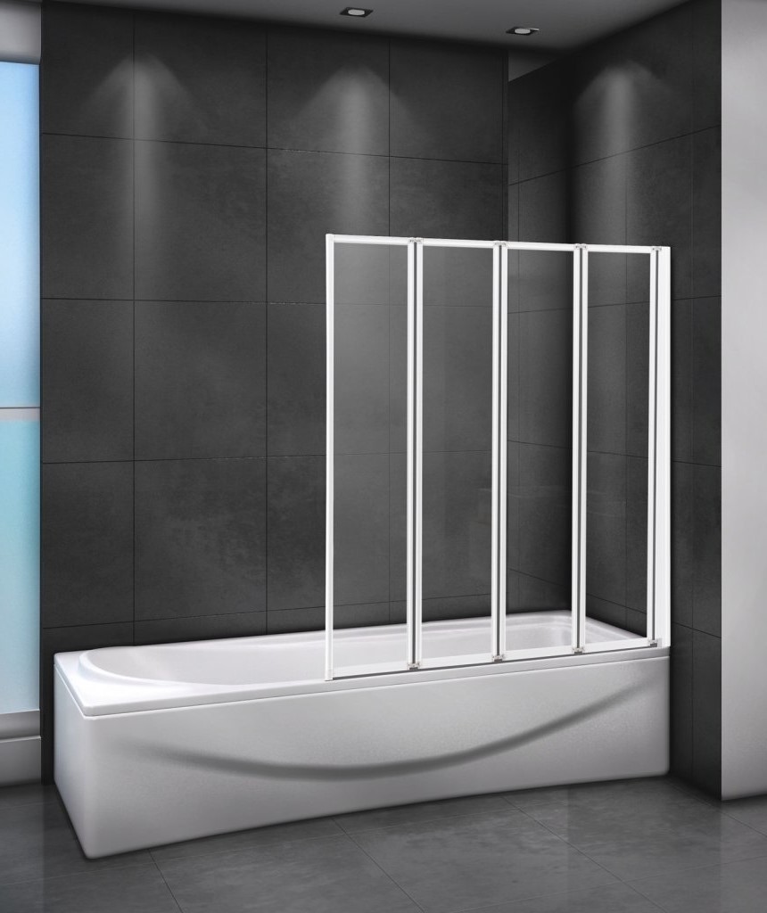 шторка на ванну cezares relax-v-4-90/140-p-bi-r 90x140 стекло матовое, профиль жемчужно-серый (правый)