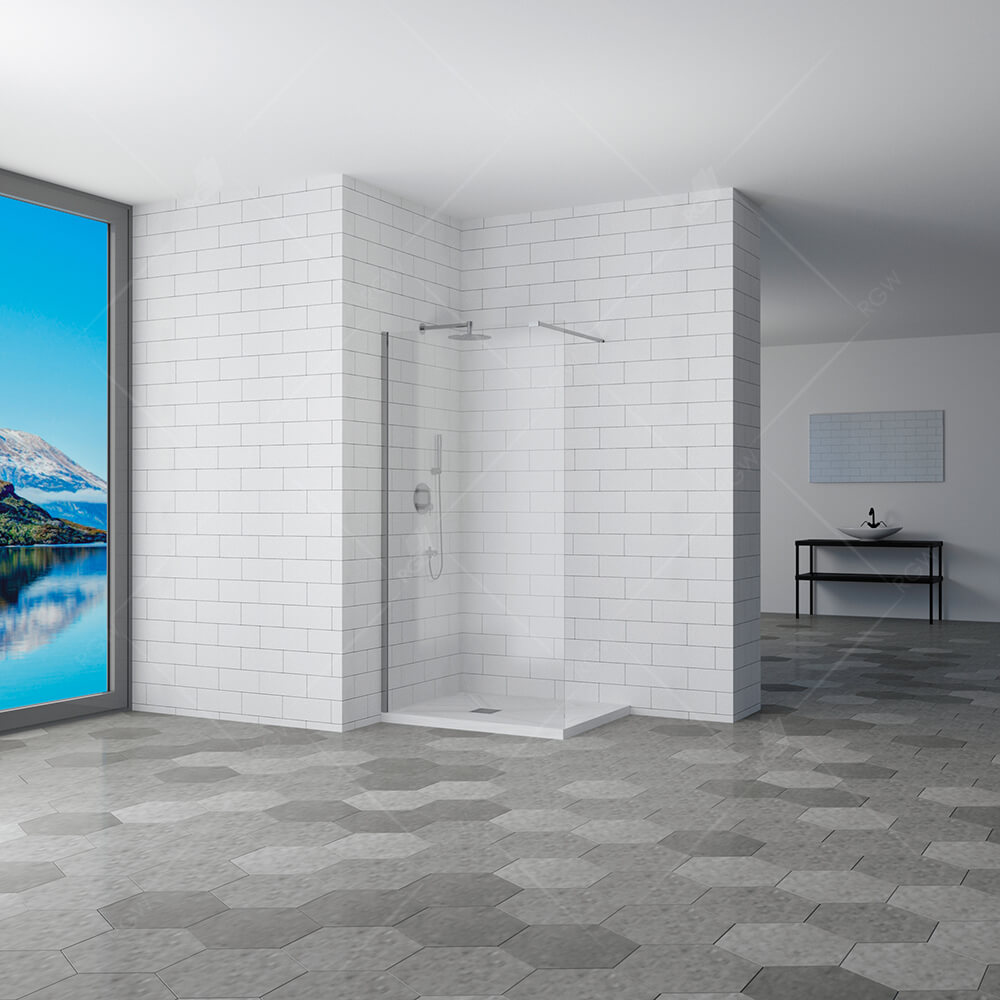 душевой уголок rgw walk-in wa-001 90x185 стекло прозрачное, профиль хром