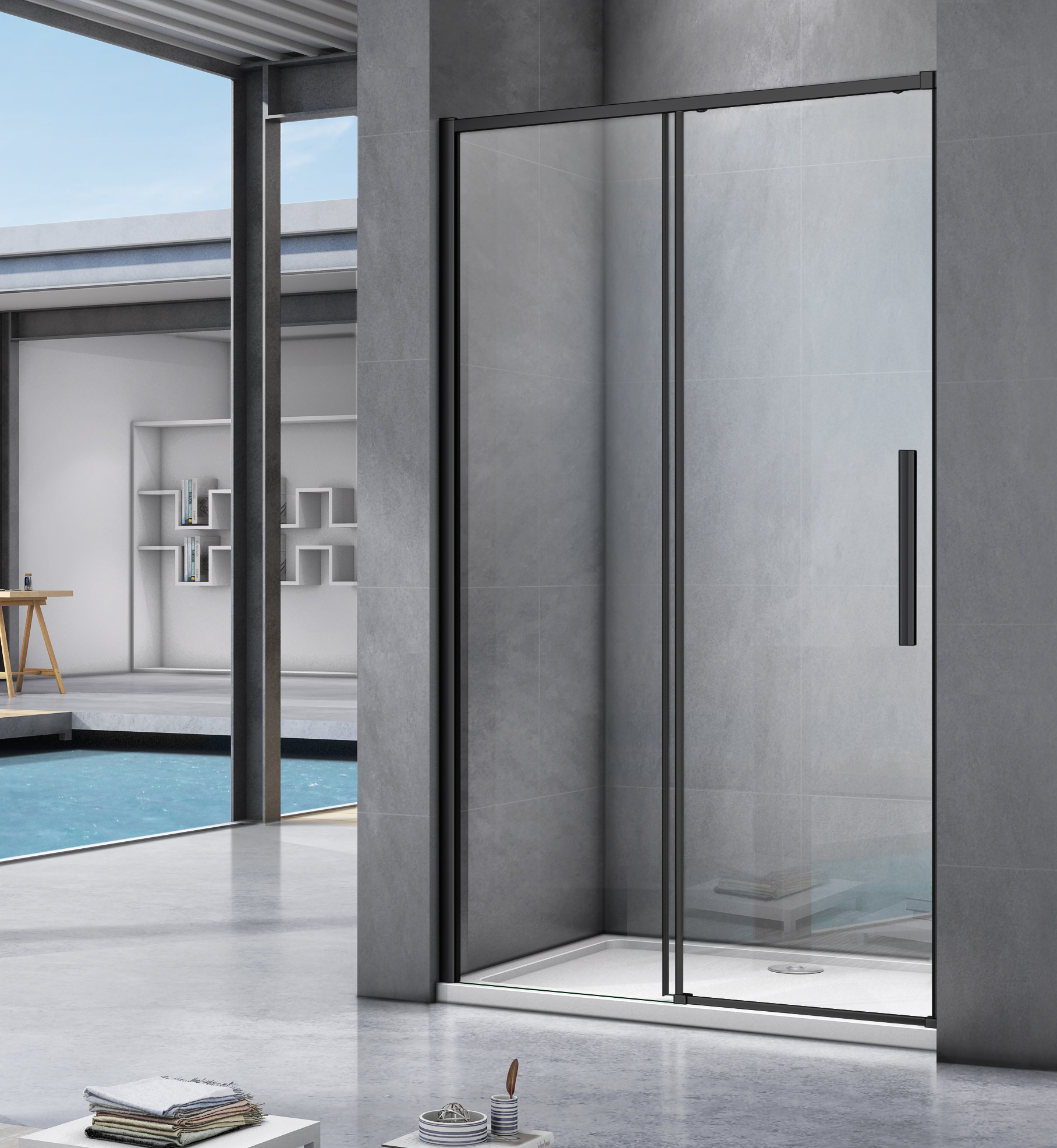 душевая дверь gooddoor idea wtw-120-c-b 120x195