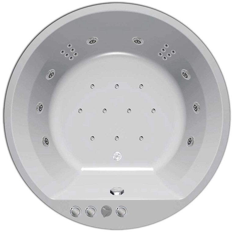ванна гидромассажная kolpa-san vivo 160x160 с гидромассажем elite plus air