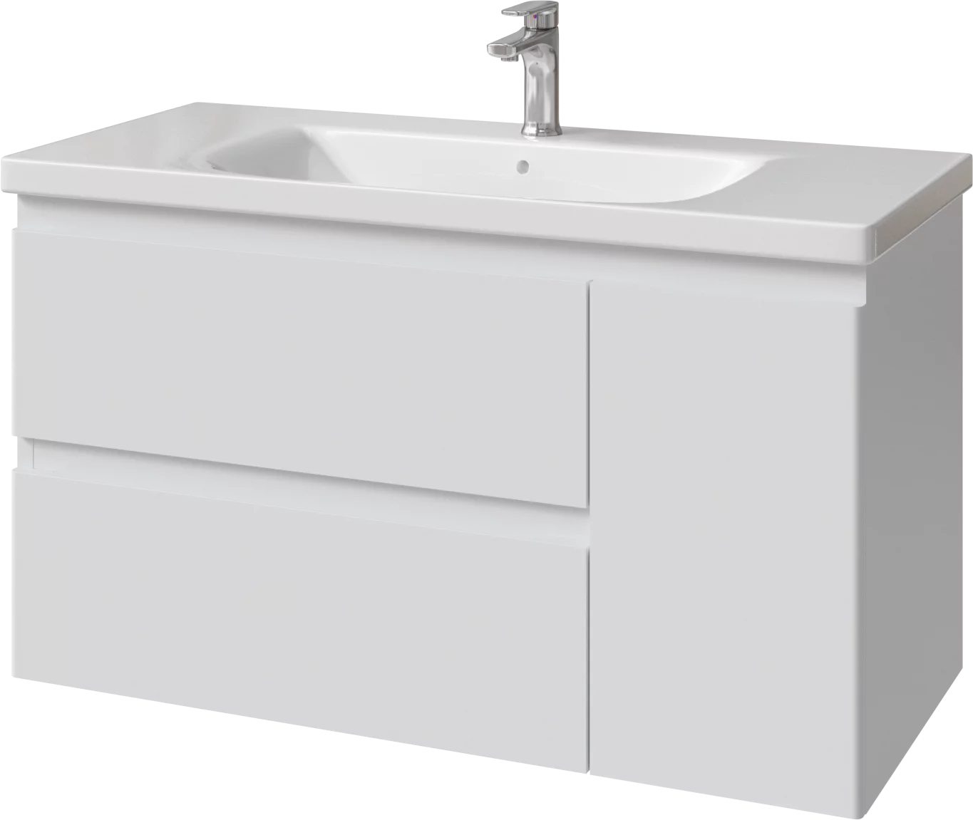 тумба подвесная caprigo forte 100 36115r eml-b231 белый матовый