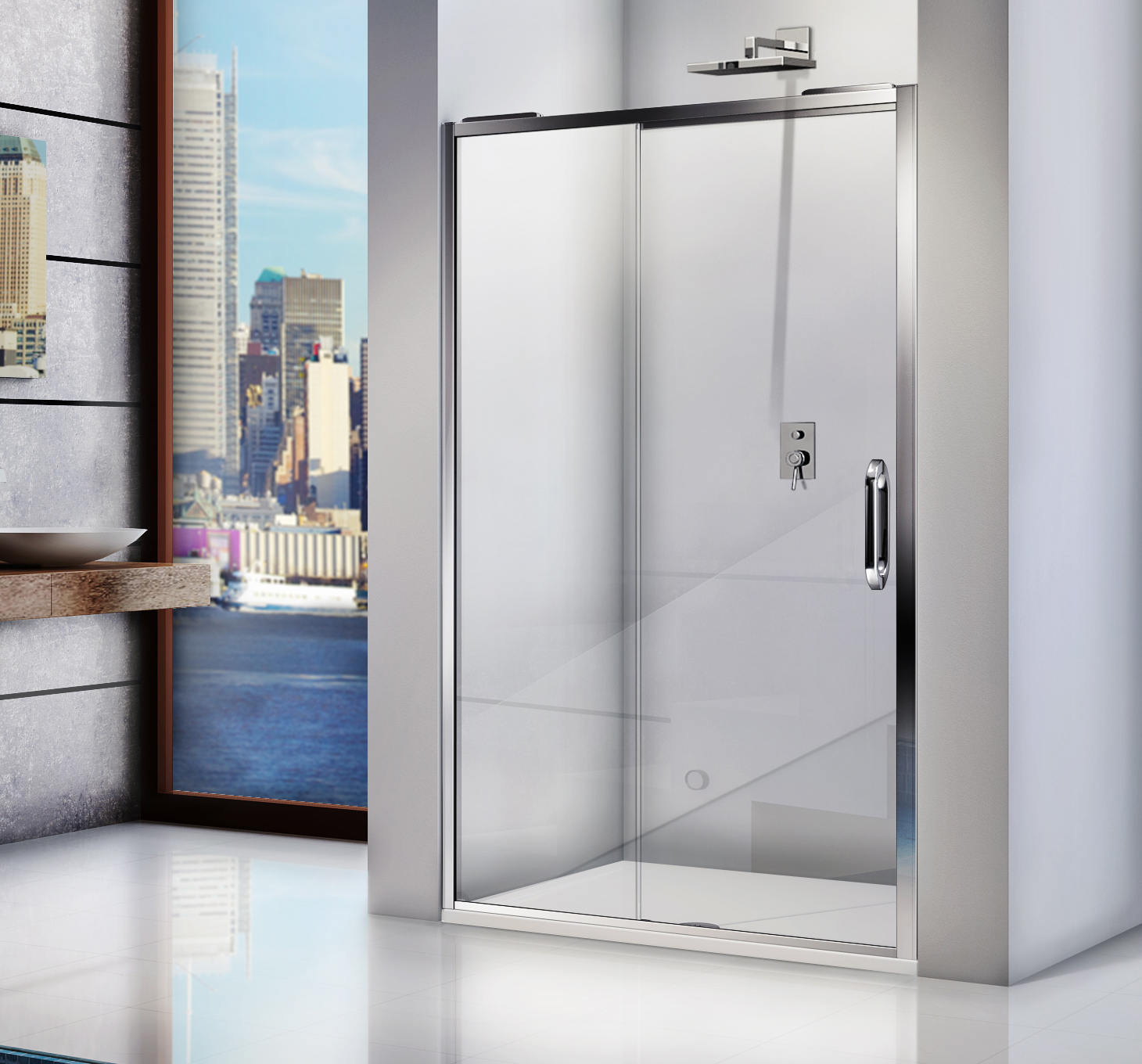 душевая дверь gooddoor antares wtw-100-c-ch 100x195