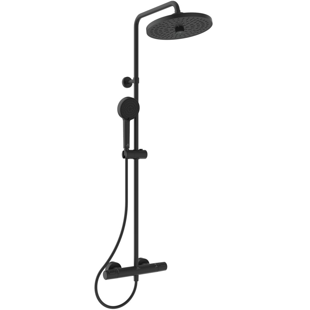 душевая система ideal standard ceratherm t25+ a7210xg с термостатом черная матовая