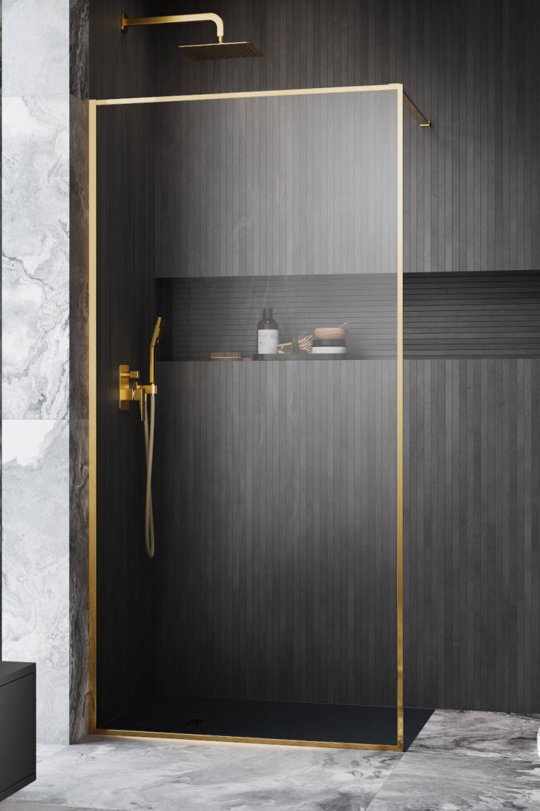 душевой уголок radaway modo f gold ii 150x200 стека прозрачные, профиль золото