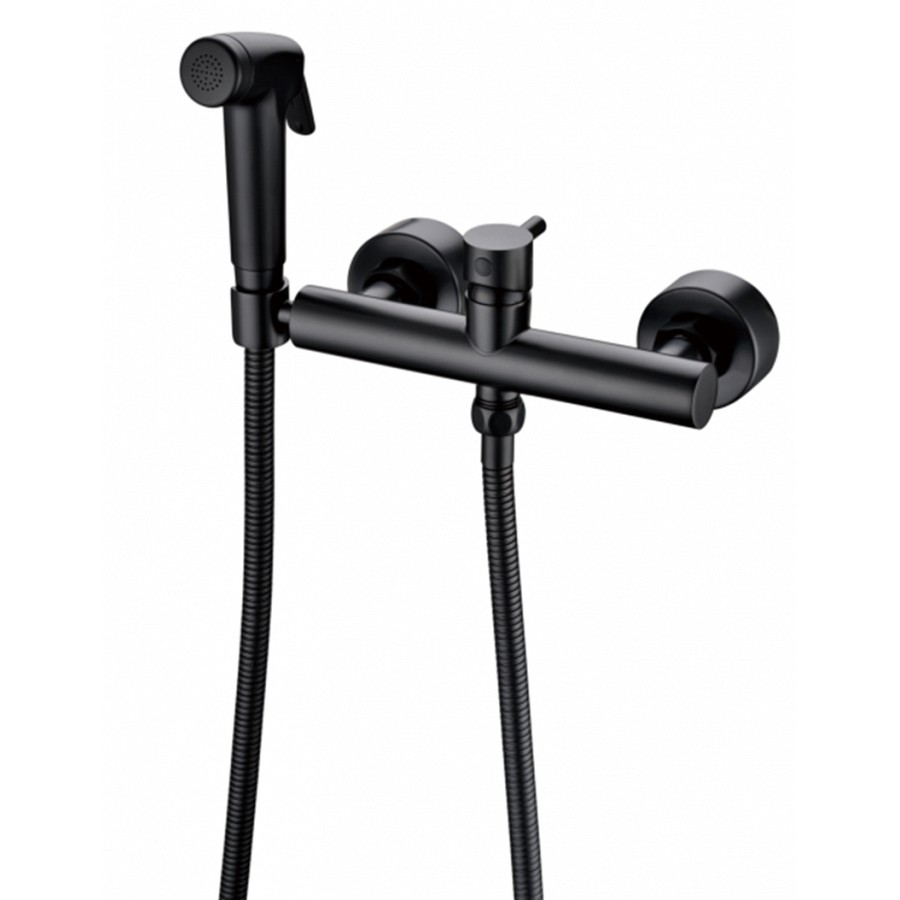 смеситель с гигиеническим душем bravat d9141bw-rus черный