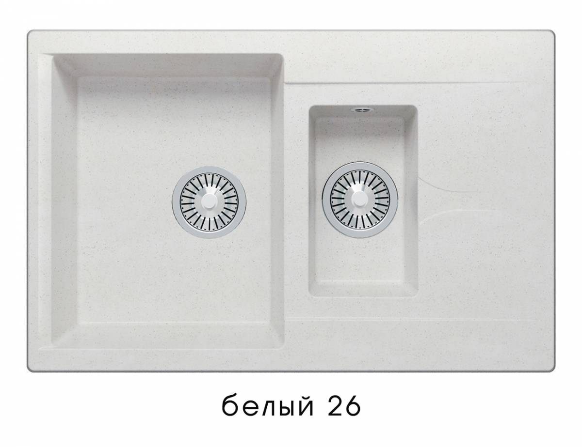 кухонная мойка polygran brig-770 белый хлопок