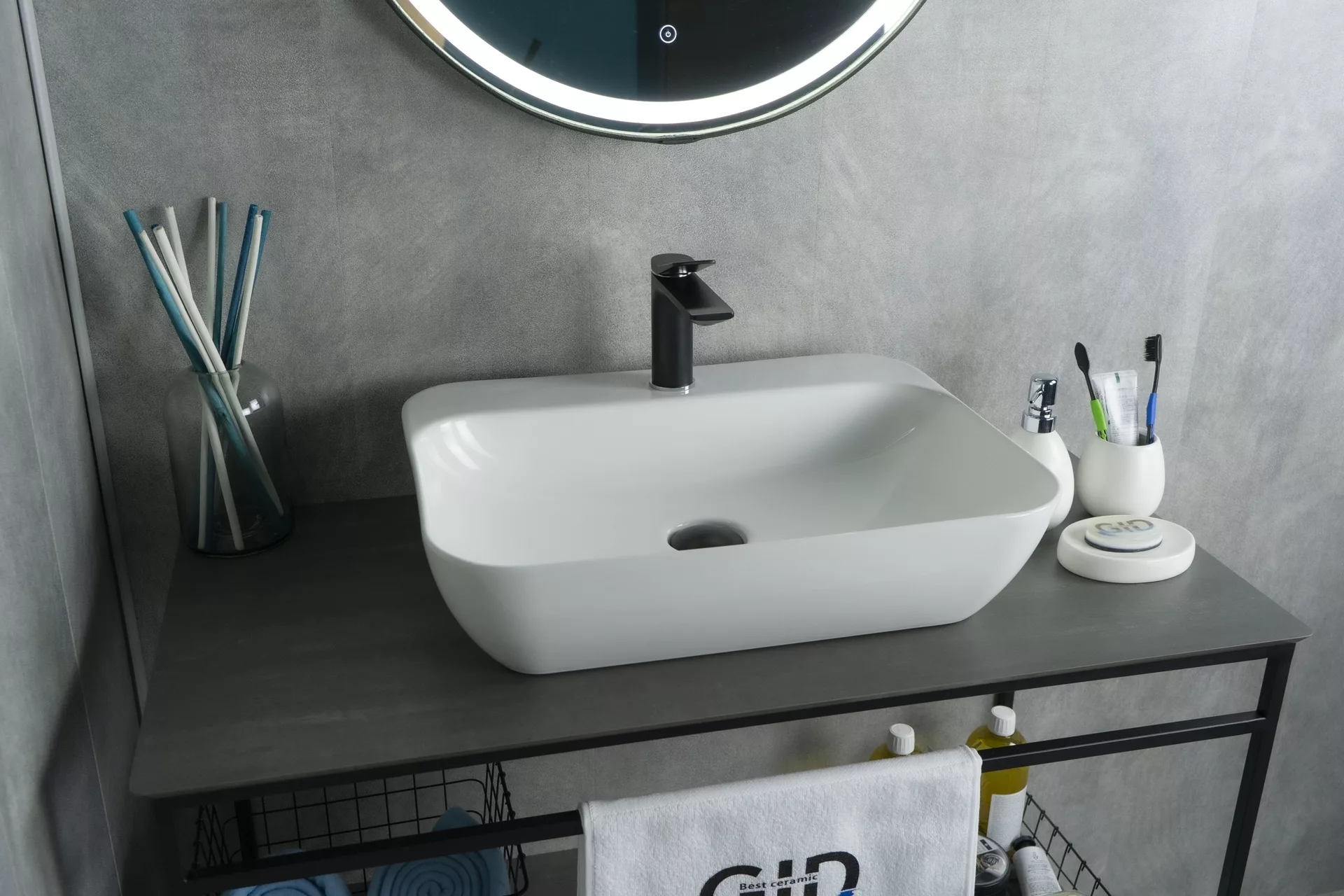 умывальник накладной gid n9047 55x42 белый