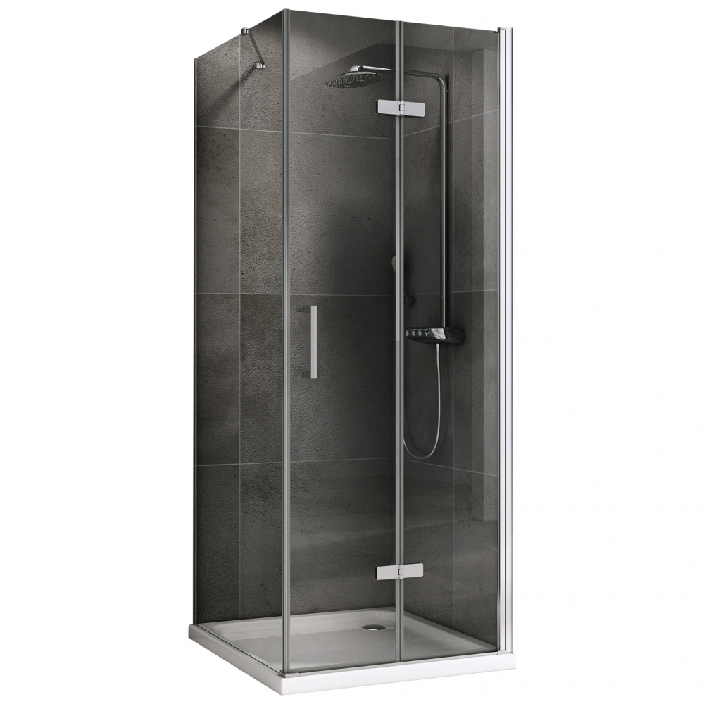 душевой уголок abber zart ag08080p-s71 80x70 стекла прозрачные, профиль хром