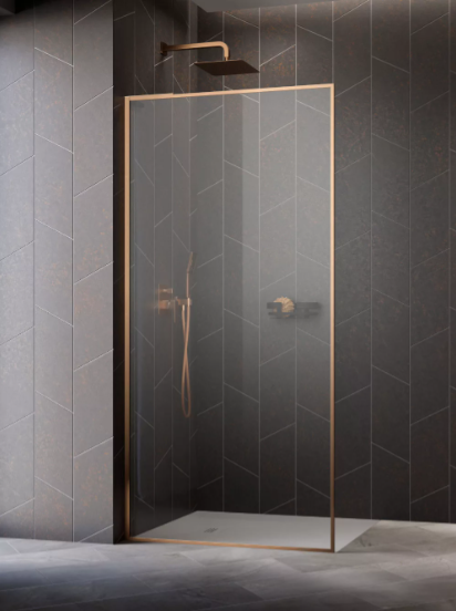 душевой уголок radaway modo f sl brushed copper ii 65x200 левый, стекла прозрачные, профиль брашированная медь