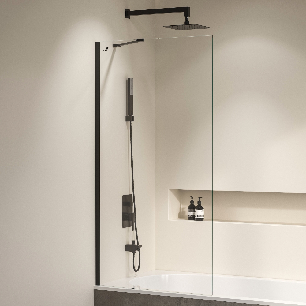 душевая шторка rgw sc-150b 70x150 прозрачное стекло / профиль черный