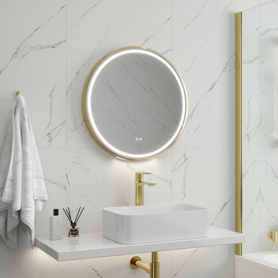 зеркало teymi lina supernova gold d80 с led подсветкой