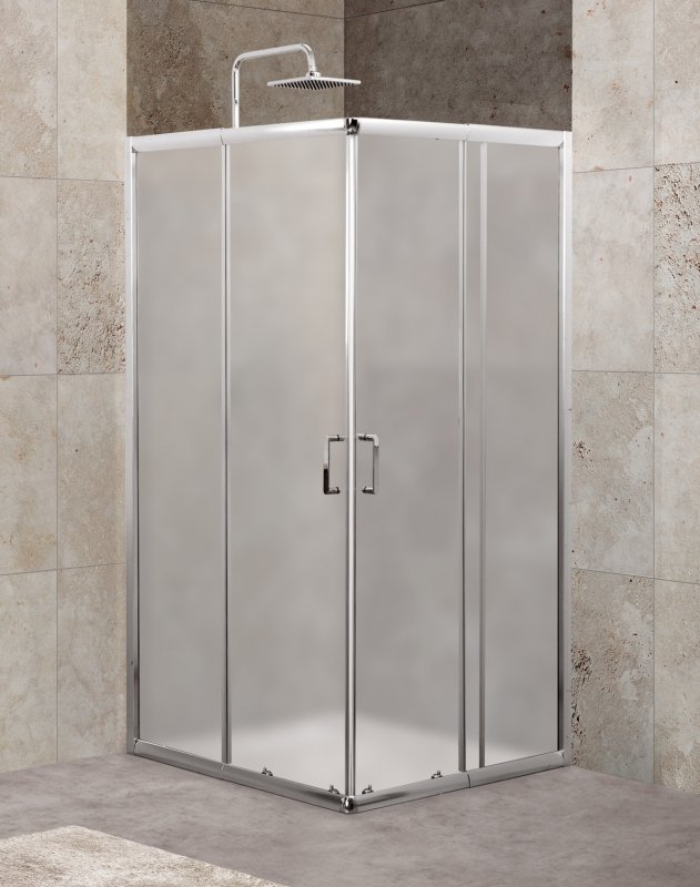 душевой уголок belbagno unique-a-2-75/90-p-cr (75-90)x(75-90) стекла рифленые