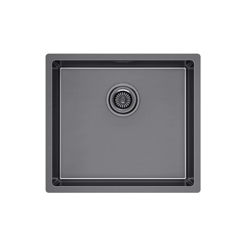 кухонная мойка paulmark lassan 49 uni la49-gm 49x44 вороненая сталь