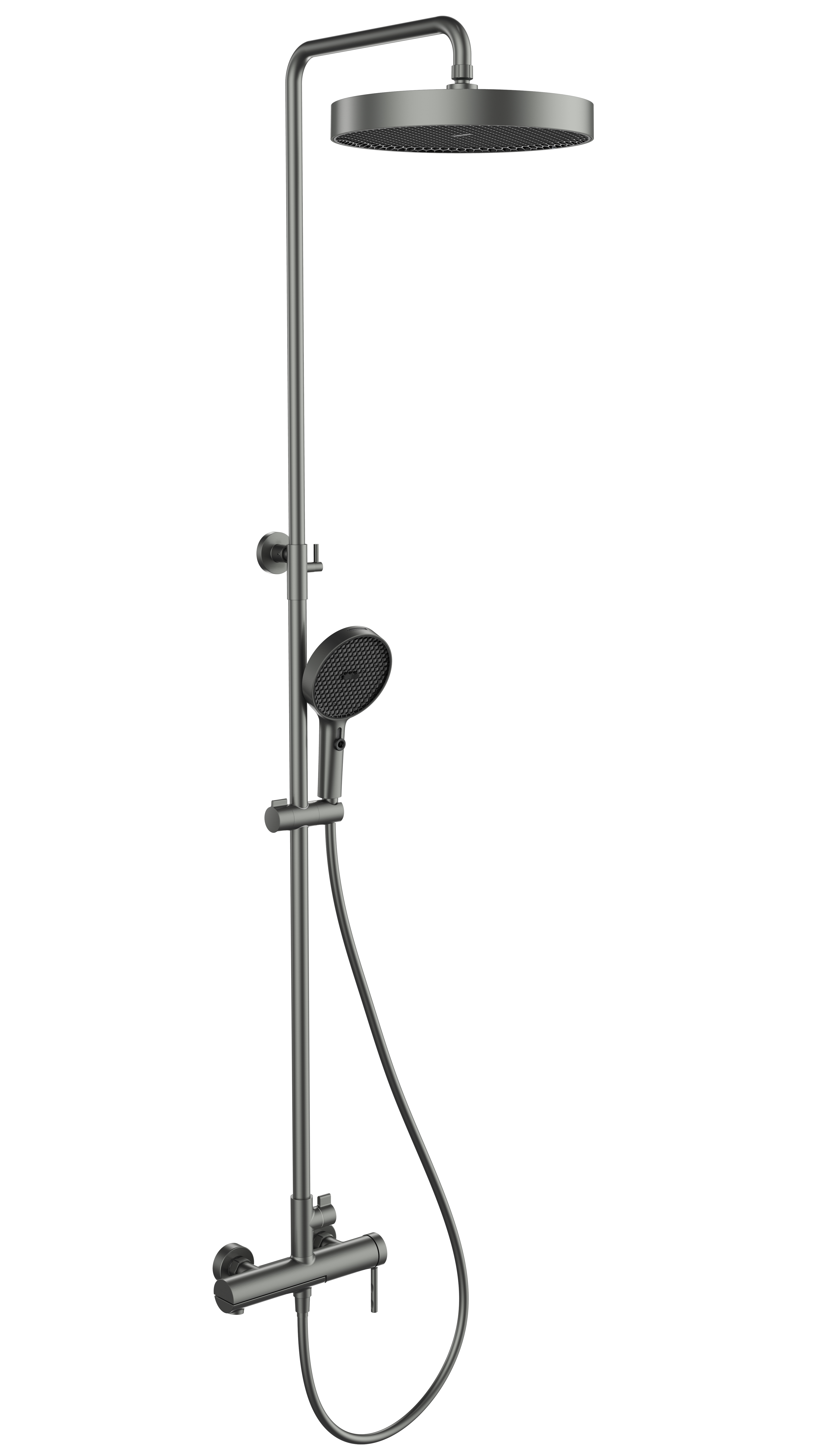 душевая стойка roxen santi 500640-gm оружейная сталь