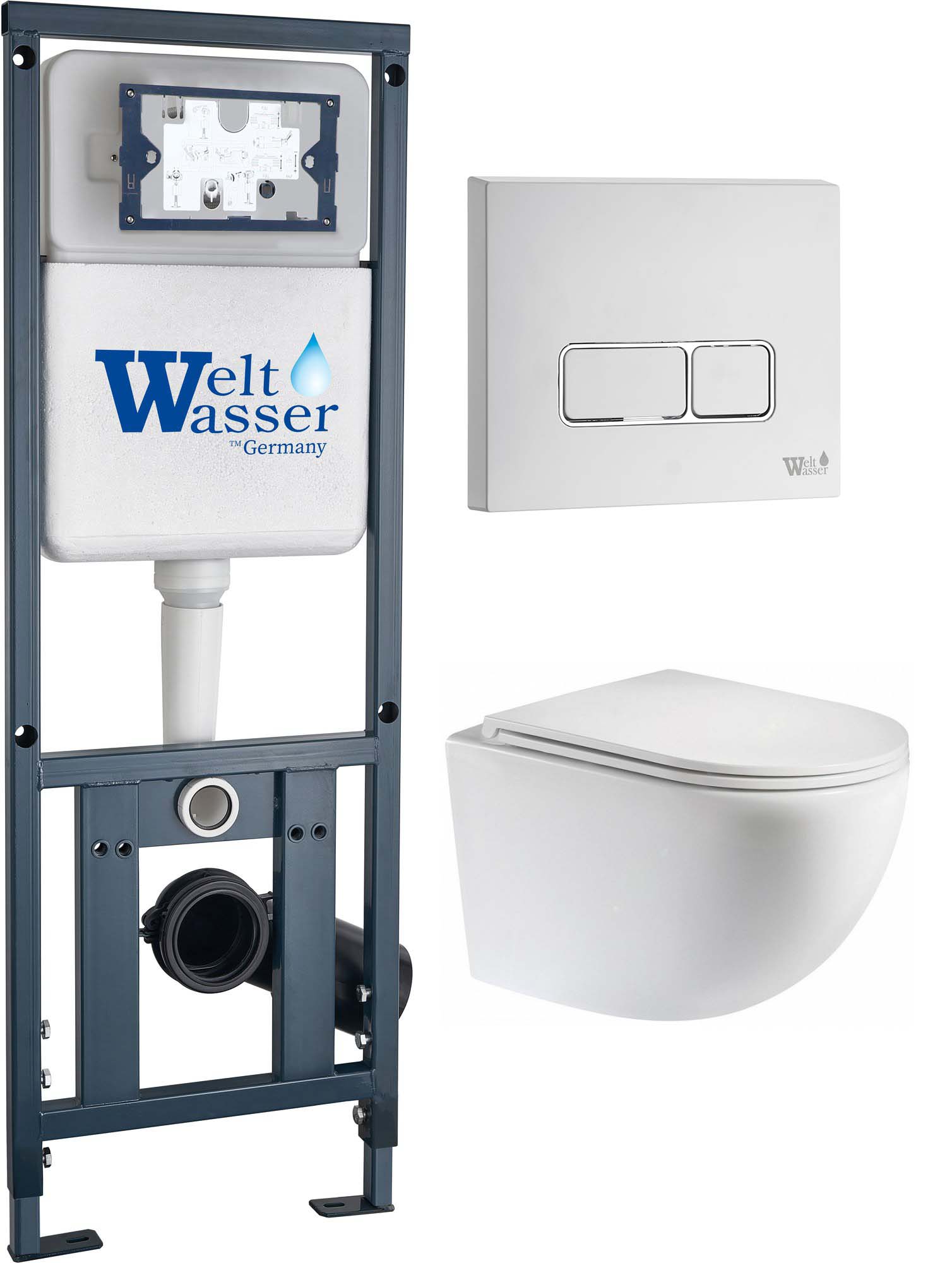 комплект инсталляции welt-wasser marberg 410 se wt клавиша белая, с унитазом teymi lina vortex t40110