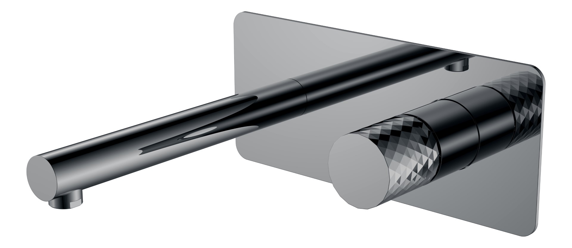 смеситель скрытого монтажа для умывальника boheme stick diamond shine gun metall графит глянцевый