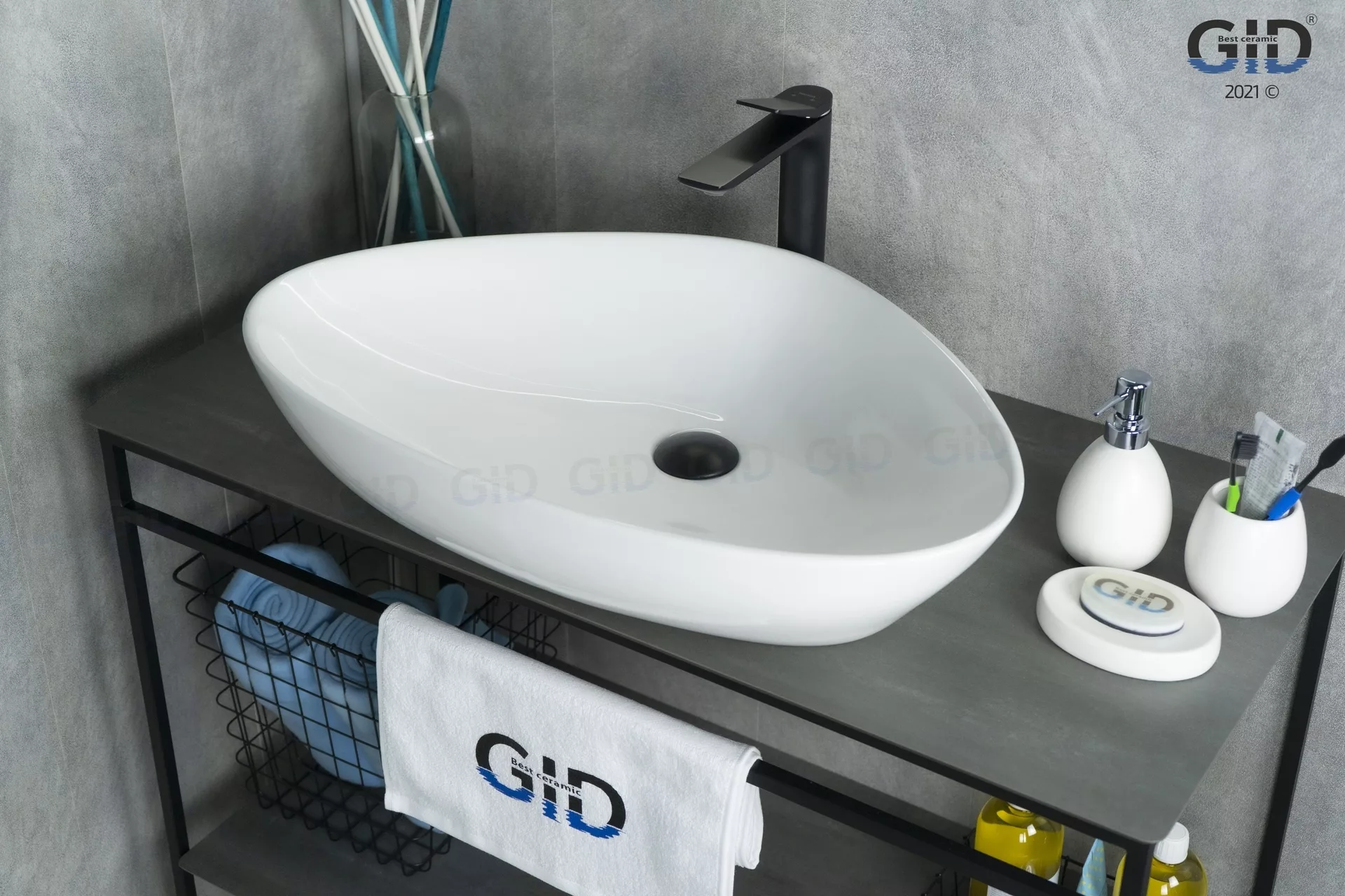 умывальник накладной gid n9062 67x44 белый