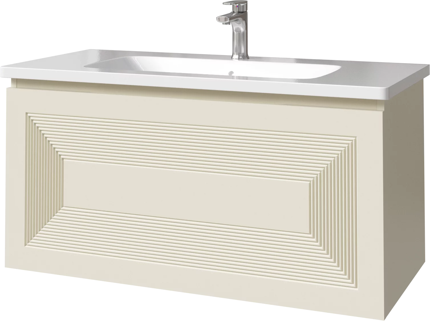 тумба подвесная caprigo modo quarta 100 35715-sf046 бежевый матовый