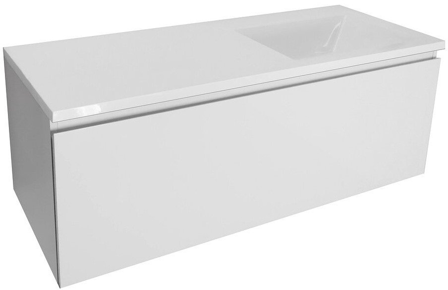 тумба подвесная эстет dallas luxe 140,0x48,2 (1 ящик) с умывальником правая
