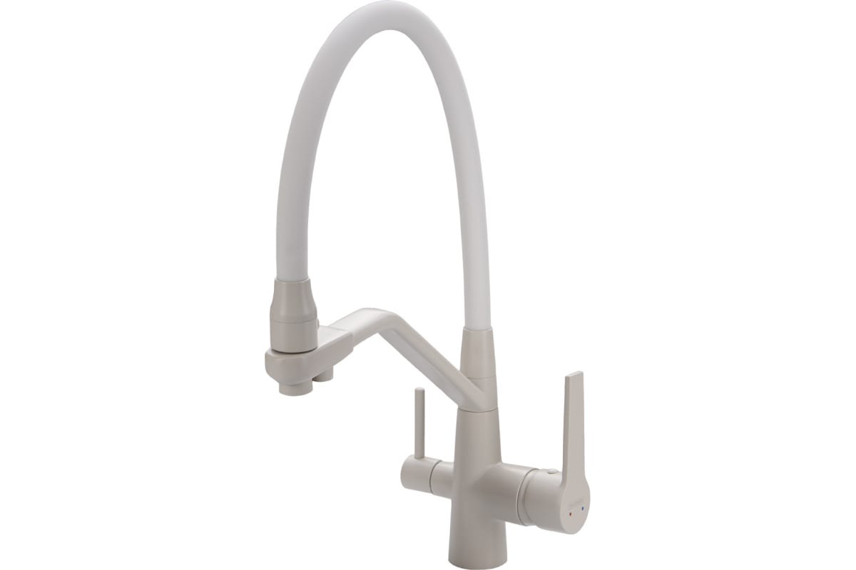 смеситель для кухни maxonor pure life mn4460-8 с подключением для фильтра белый