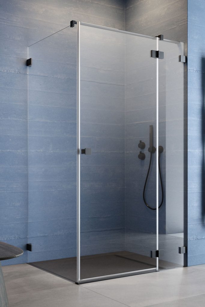 душевой уголок radaway essenza pro black kdj r 80x110 прозрачное/черный (правый)
