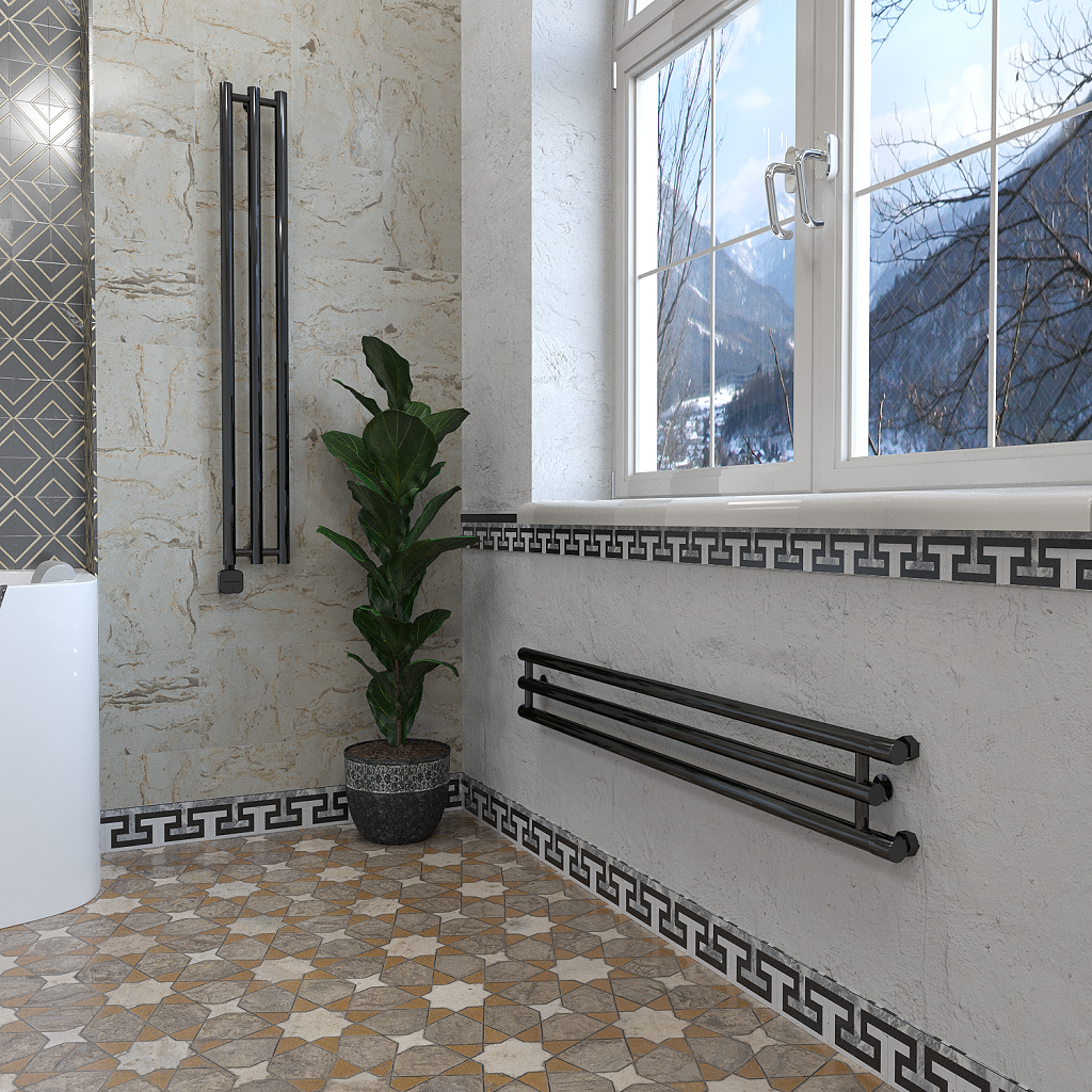 дизайн-радиатор отопления stinox minori design 17x120 черный глянец