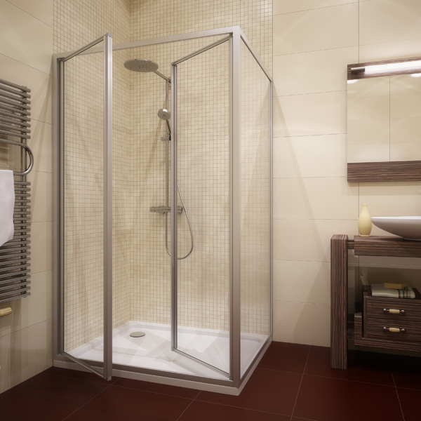 душевой уголок gutewetter practic rectan gk-402 100x80 (матовый хром/стекло матовое)