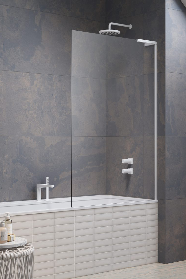 шторка на ванну radaway modo sl white pnj ii 90x150 правая, стекла прозрачные, профиль белый
