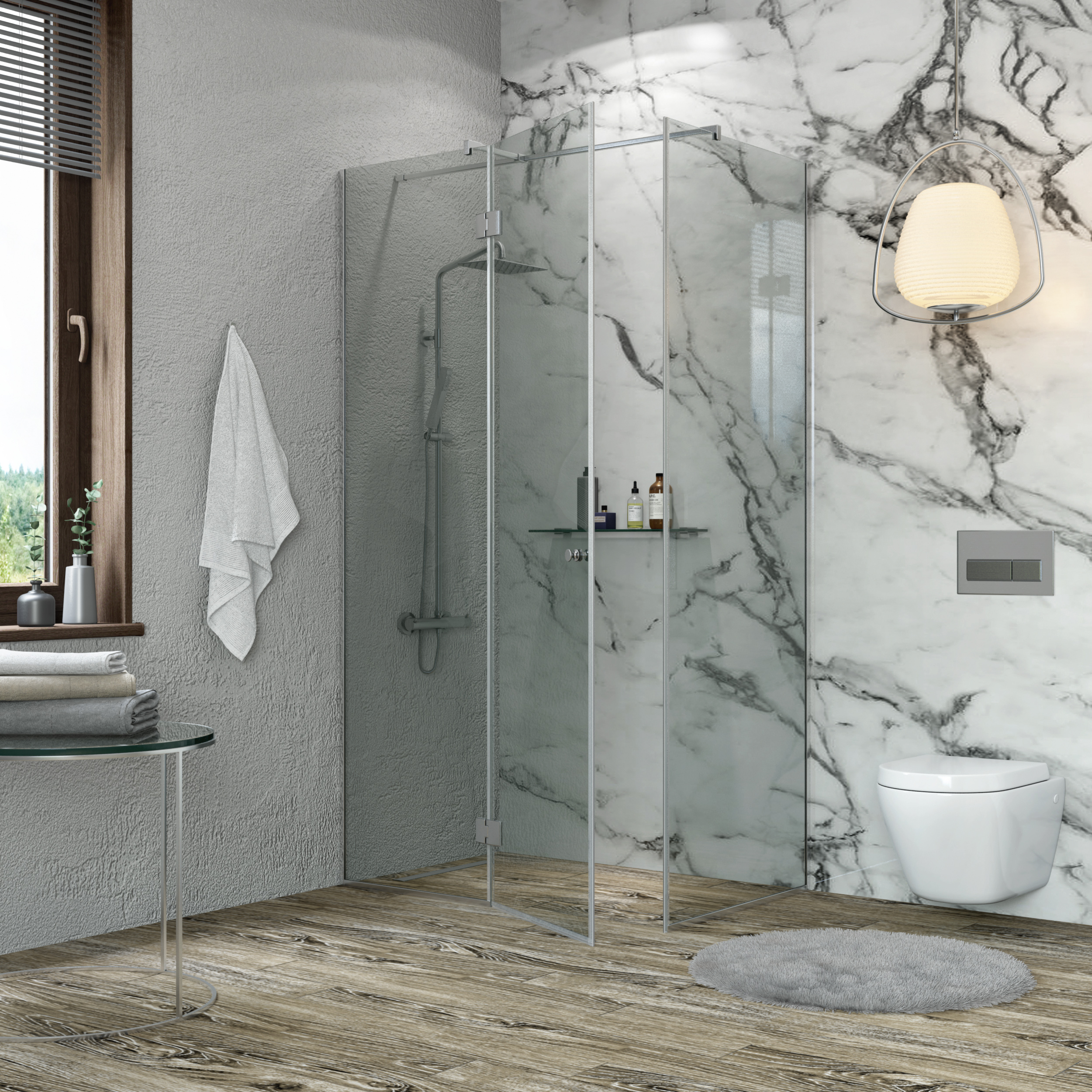 душевой уголок benetto silver ben-103 120x90 прозрачные стекла / профиль хром