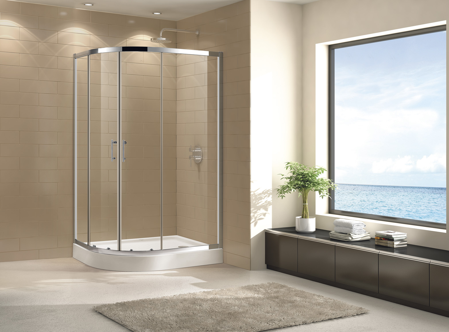 душевой уголок cezares eco-o-rh-2-120/90-c-cr 120x90 стекла прозрачные, профиль хром