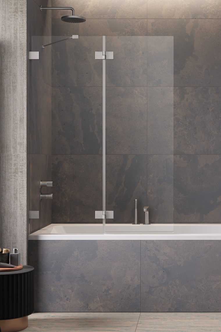 шторка на ванну radaway essenza pro brushed nickel pnd ii 110 l (прозрачное/брашированный никель)