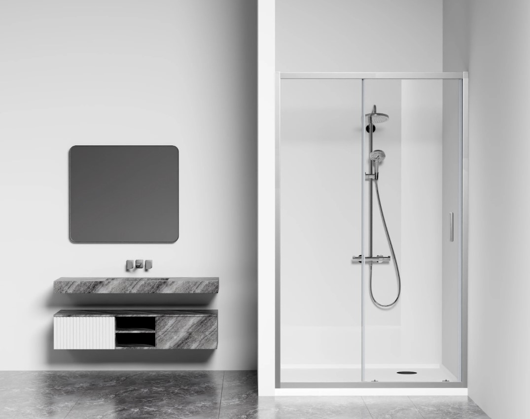 душевая дверь gooddoor cube wtw-120-c-ch прозрачное стекло / профиль хром
