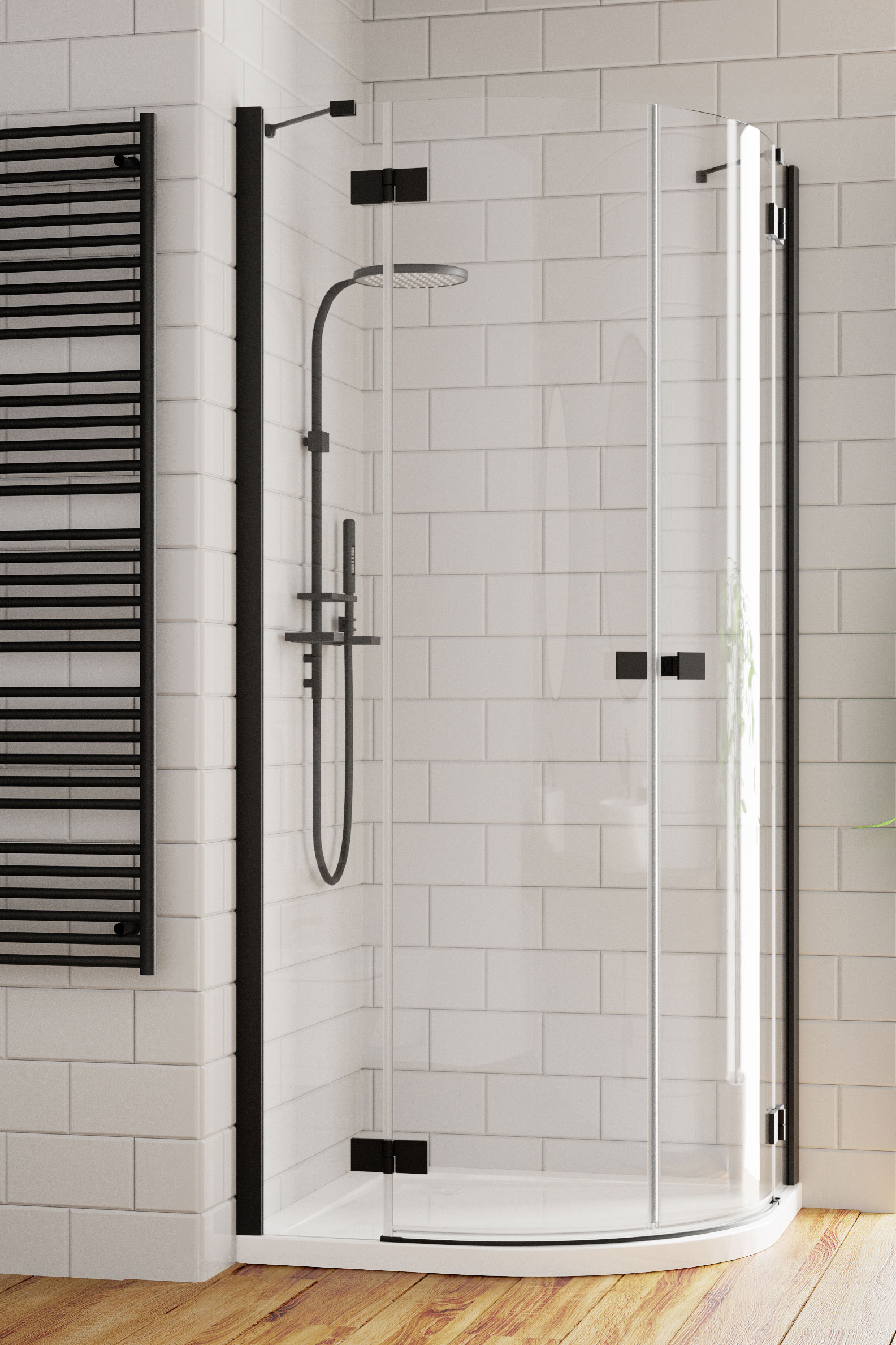 душевой уголок radaway essenza black pdd 80x80