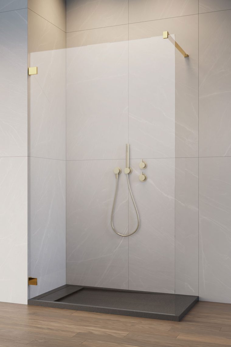 душевой уголок radaway essenza pro 8 gold walk-in 70x200 стекла прозрачные, профиль золото