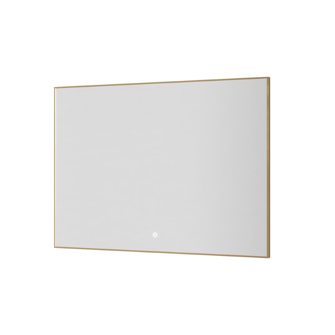 зеркало boheme modern 120x70 с подсветкой, сенсорным выключателем, антизапотеванием, золото