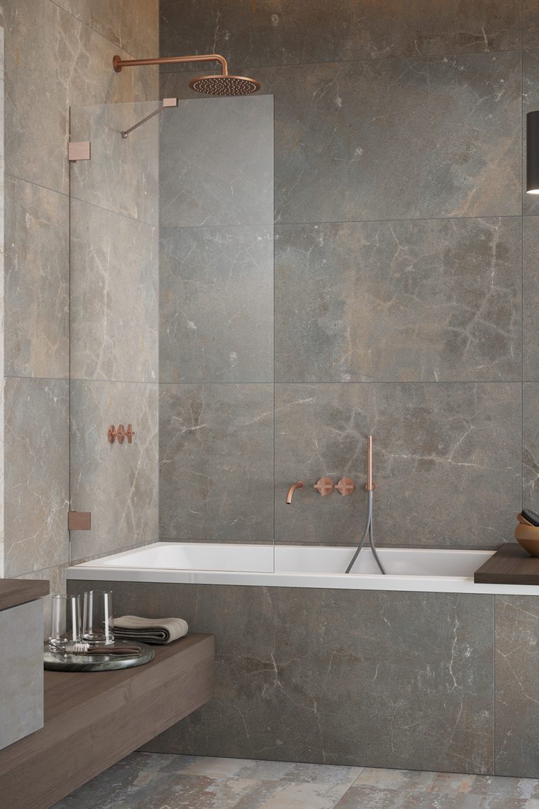 шторка на ванну radaway essenza pro brushed copper pnj ii 60x150 (прозрачное/брашированная медь)