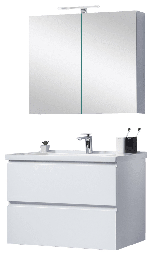 комплект мебели orans bc-4023-600 w (тумба с умывальником и шкаф с зеркалом)