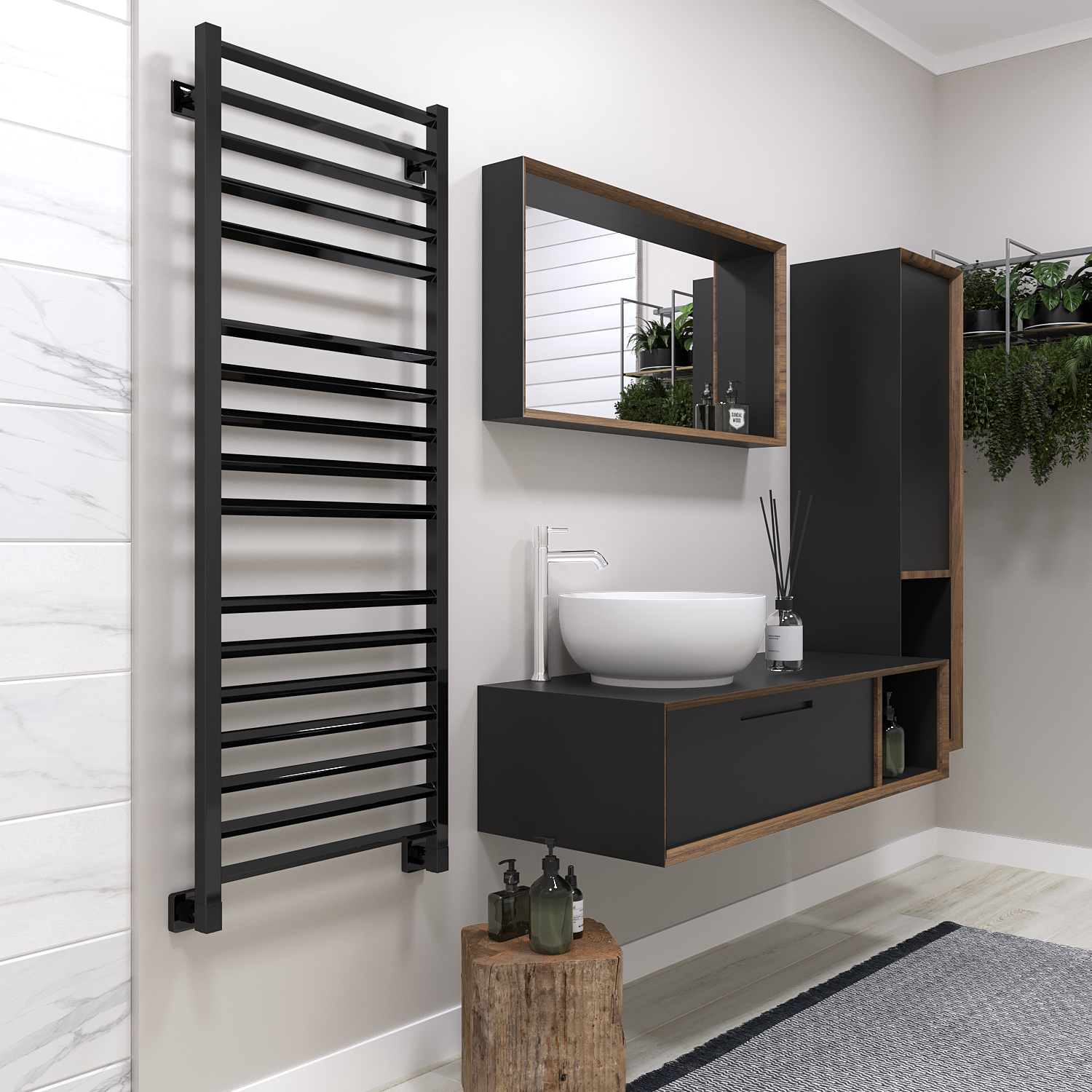 полотенцесушитель водяной stinox sorento luxe 50x140 черный глянец