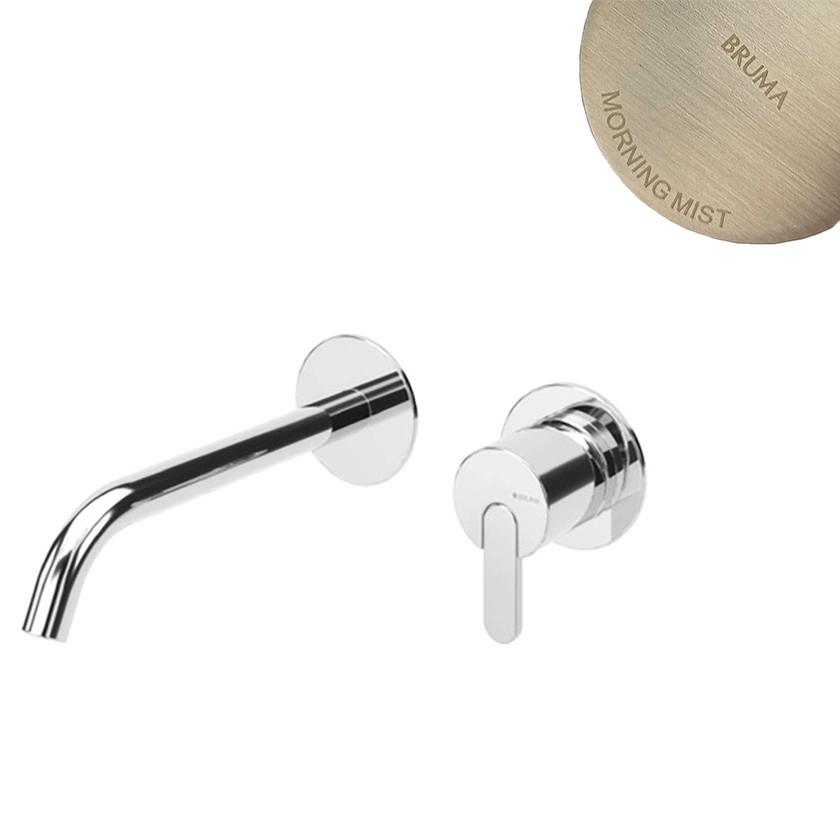 смеситель для умывальника скрытого монтажа bruma leaf morning mist e1670120mm сатин (внешняя часть)