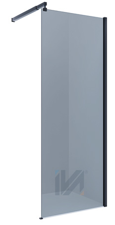 душевой уголок iva walk-in wib100t 100x200 тонированное стекло / профиль черный