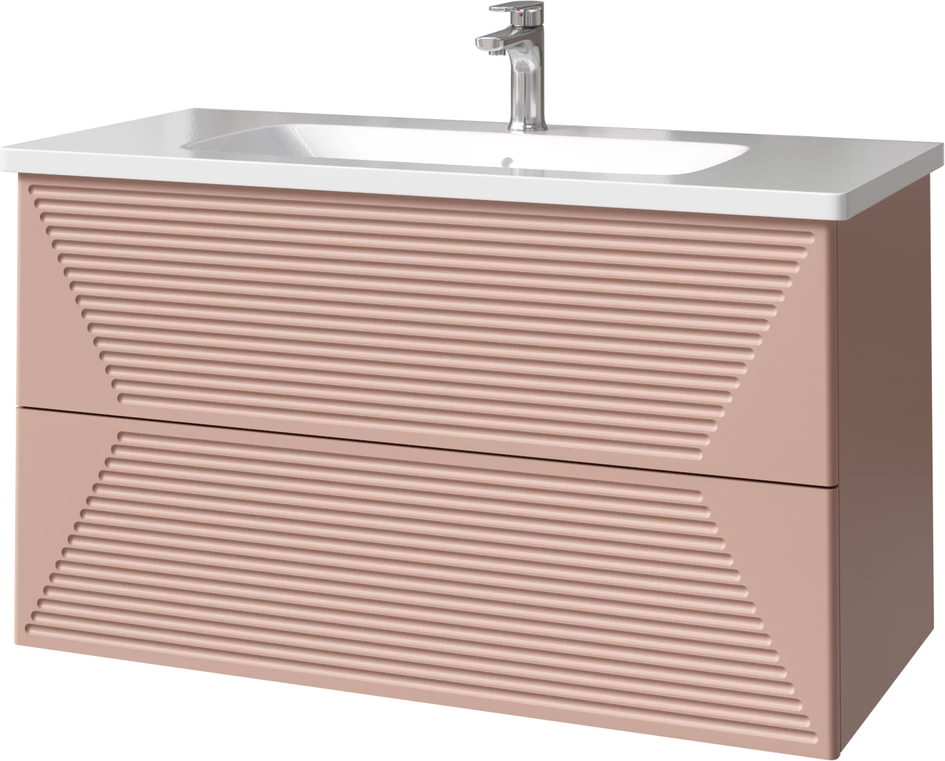 тумба подвесная caprigo modo terza 100 35614-sf026 розовый матовый